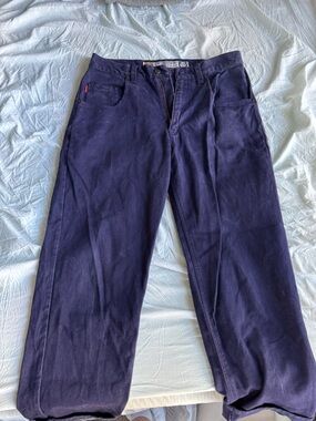 Men's Dark Navy Work Pants - Classic Straight Fit